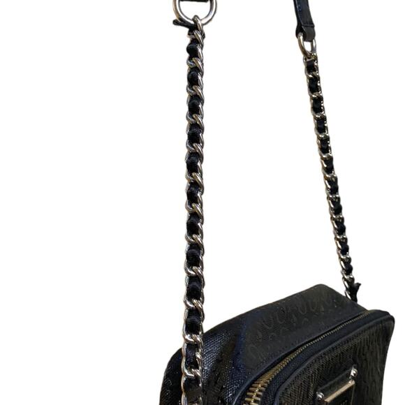 Guess Crossbody black rectangle purse with chain and leather strap - Picture 6 of 13
